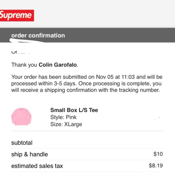 Supreme Small box L/S Tee - Picture 2 of 3